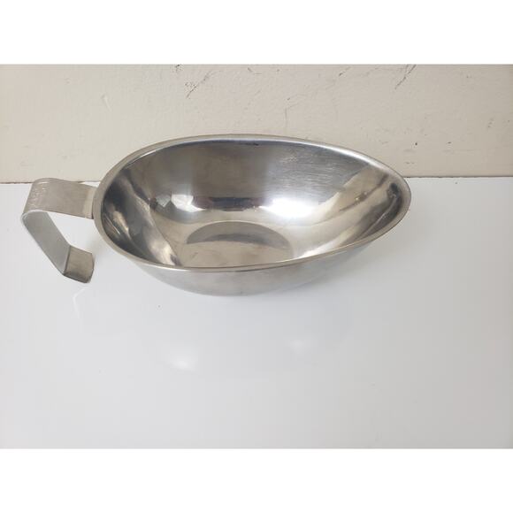 THC Korea Stainless Steel Gravy Sauce Dish Crosshatch Pattern # 44-1541 - Picture 2 of 10